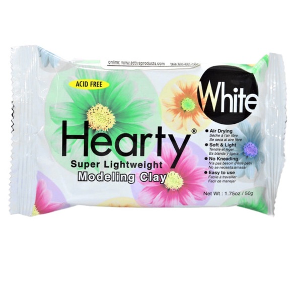 Hearty Modeling Clay, 5.25 oz Super Lightweight Bright White - Picture 1 of 4